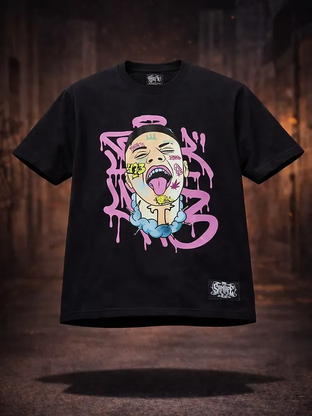 PLAYERA CARA DE ANGEL NEGRA