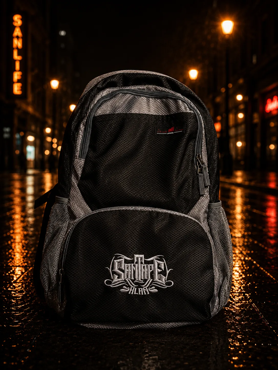 MOCHILA/BOLSA GRIS CON NEGRO